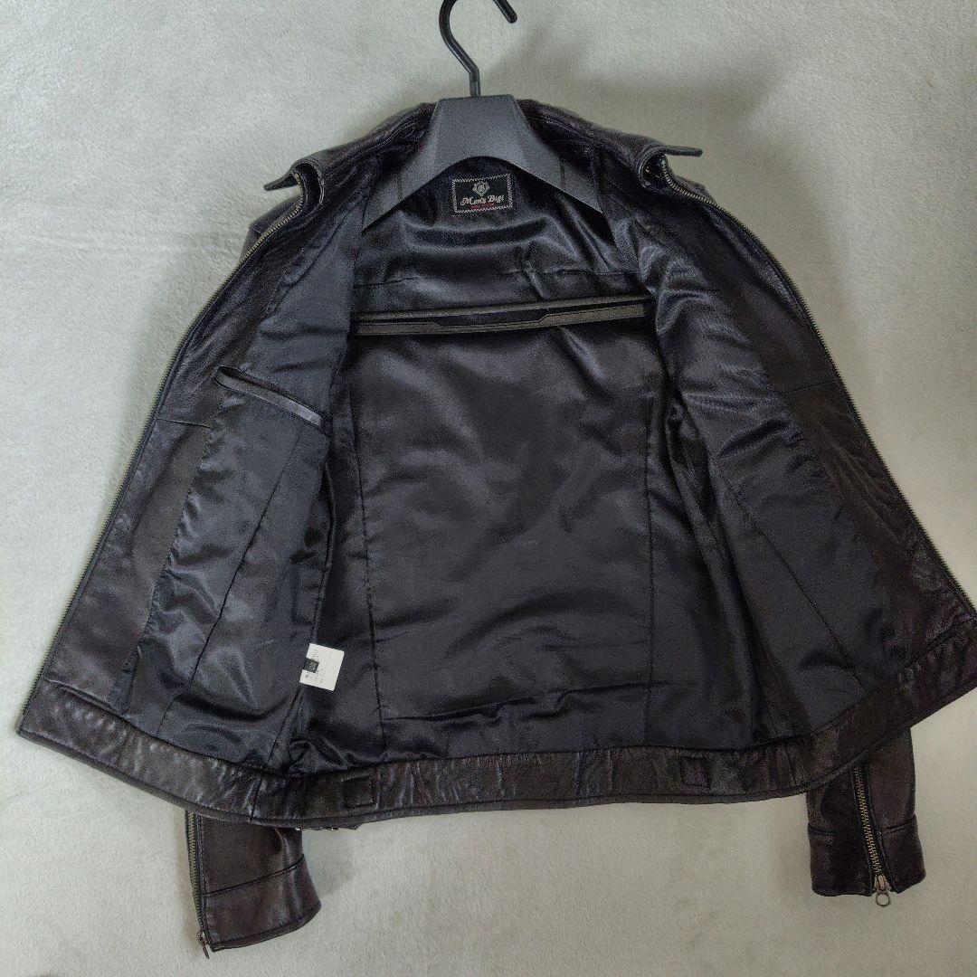 極美品　メンズビギ　シングル　レザージャケット　ラム　M
