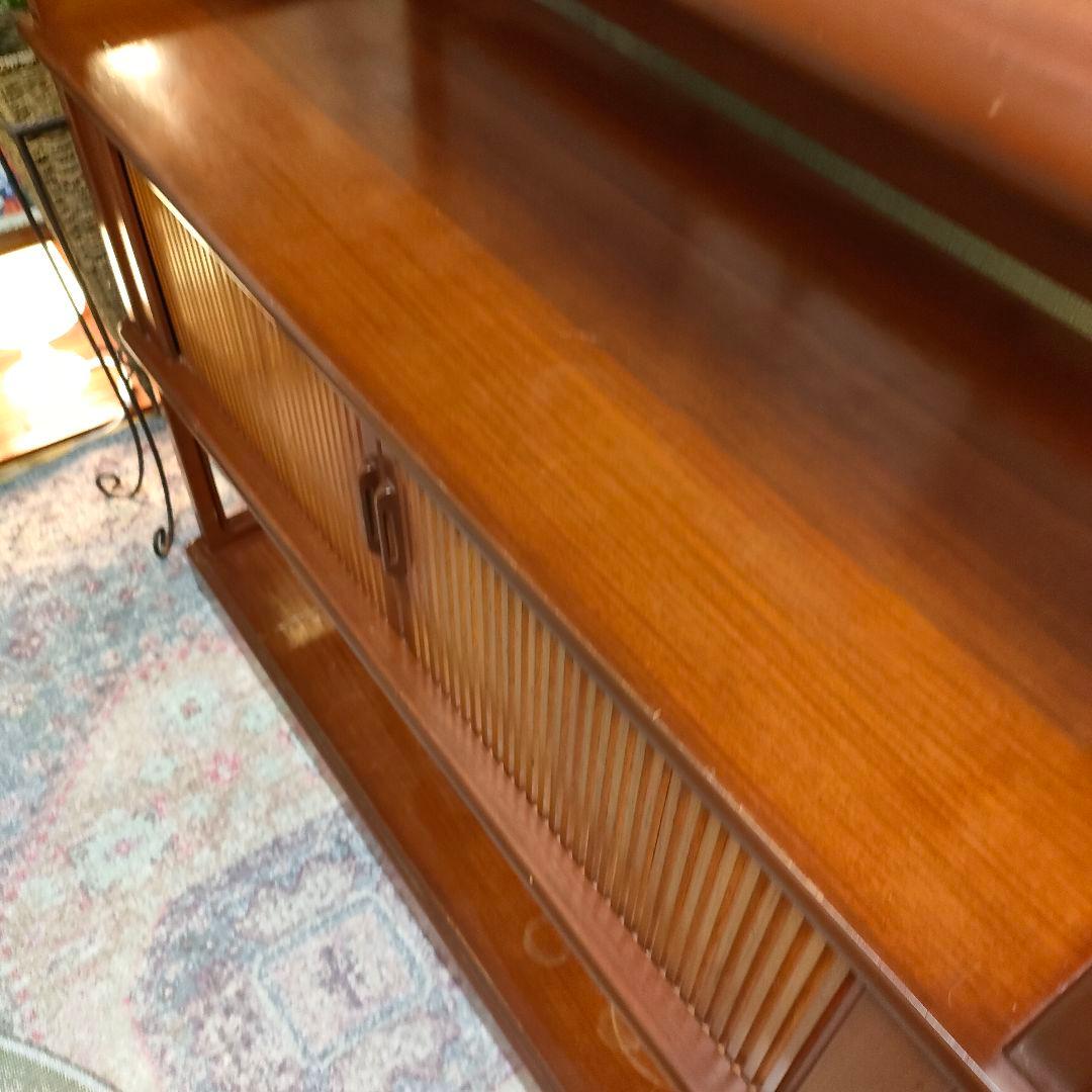 昭和ヴィンテージ 国産ミッドセンチュリー 蛇腹引き戸 北欧モダンキャビネット