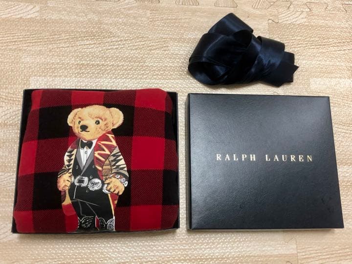 ラルフローレン　ホリデーコレクション　ポロベア　パーカー　赤チェック