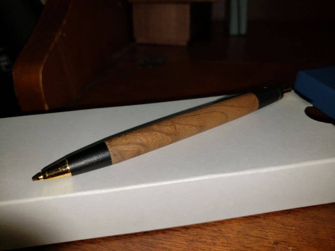 野原工芸　欅上杢のシャーペン　固定式口金旧型