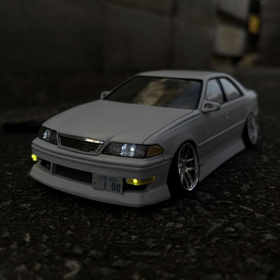 アオシマjzx100マークIIプラモデル完成品電飾加工品