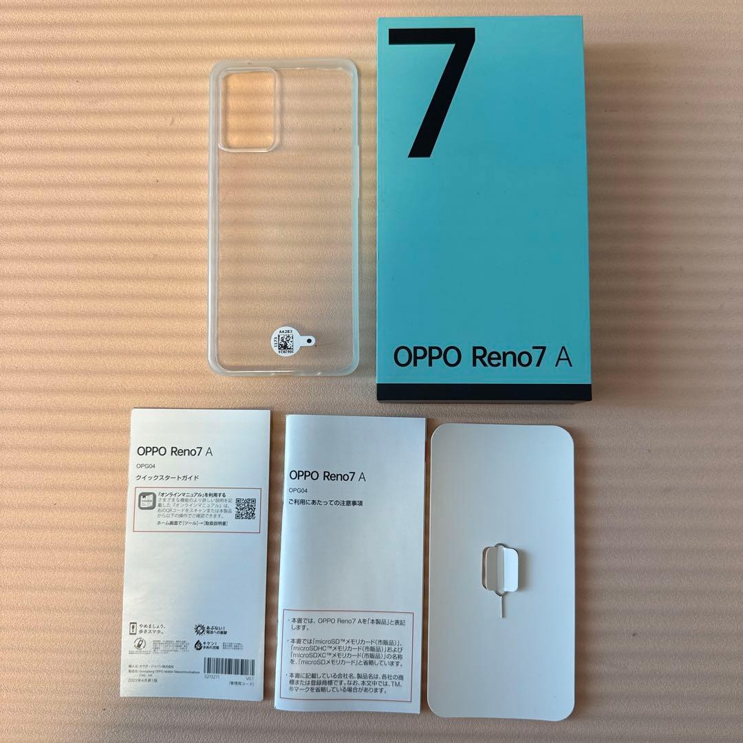 Oppo Reno7A ブラック　SIMフリー　初期化済