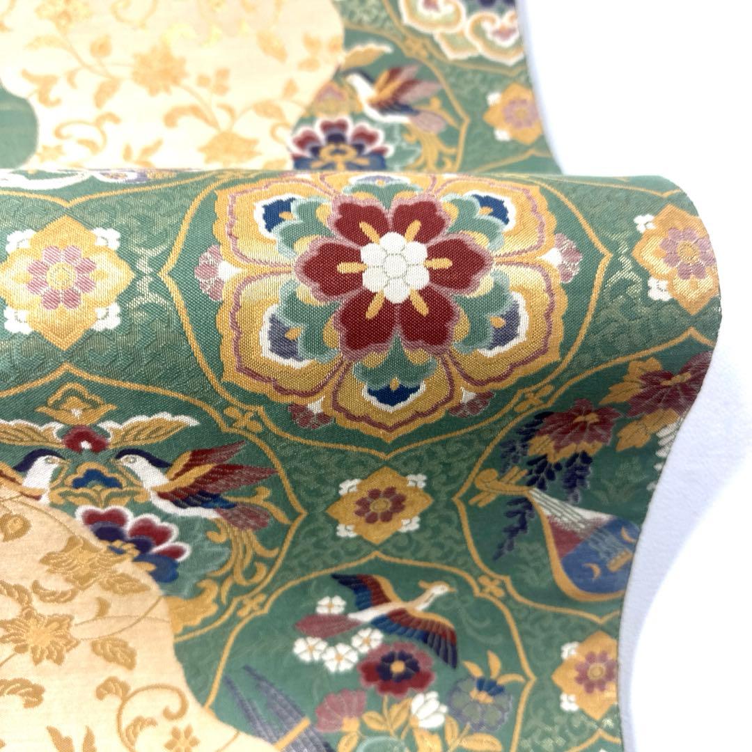 専用帯5842 5161 二点セット ●高級 正絹 装飾道長文 六通 袋帯