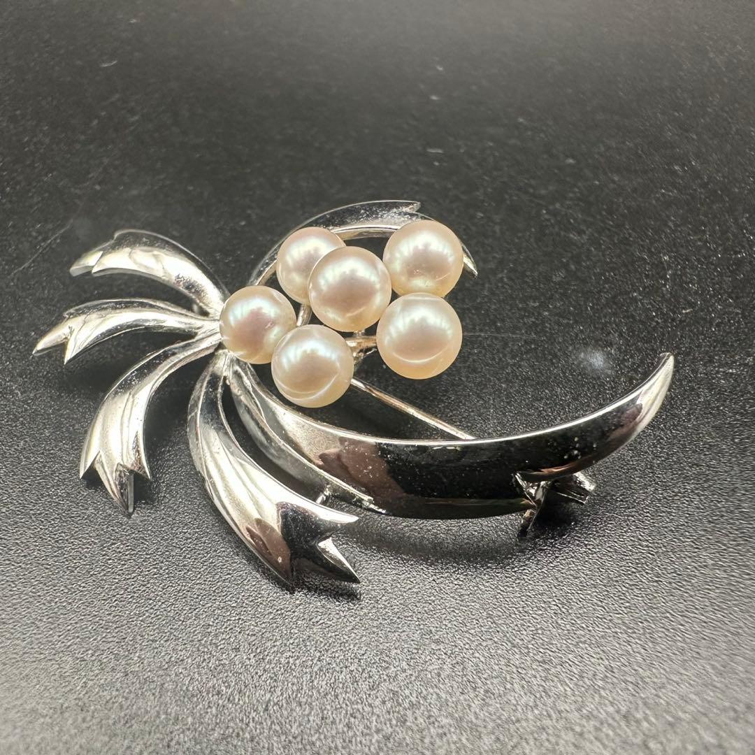 極美品✨　MIKIMOTO ミキモト　パール　ブローチ　ロゴ　刻印　1134
