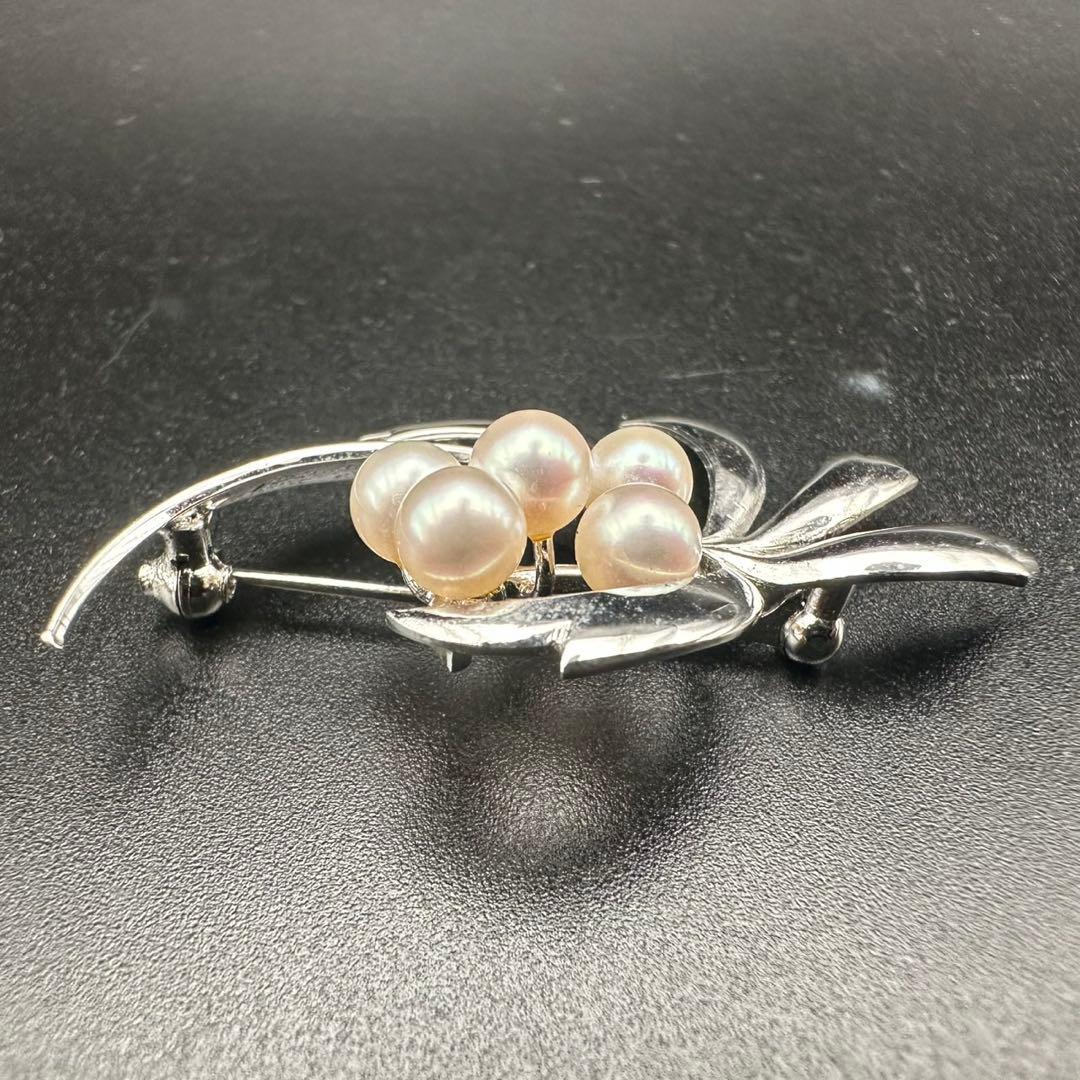 極美品✨　MIKIMOTO ミキモト　パール　ブローチ　ロゴ　刻印　1134