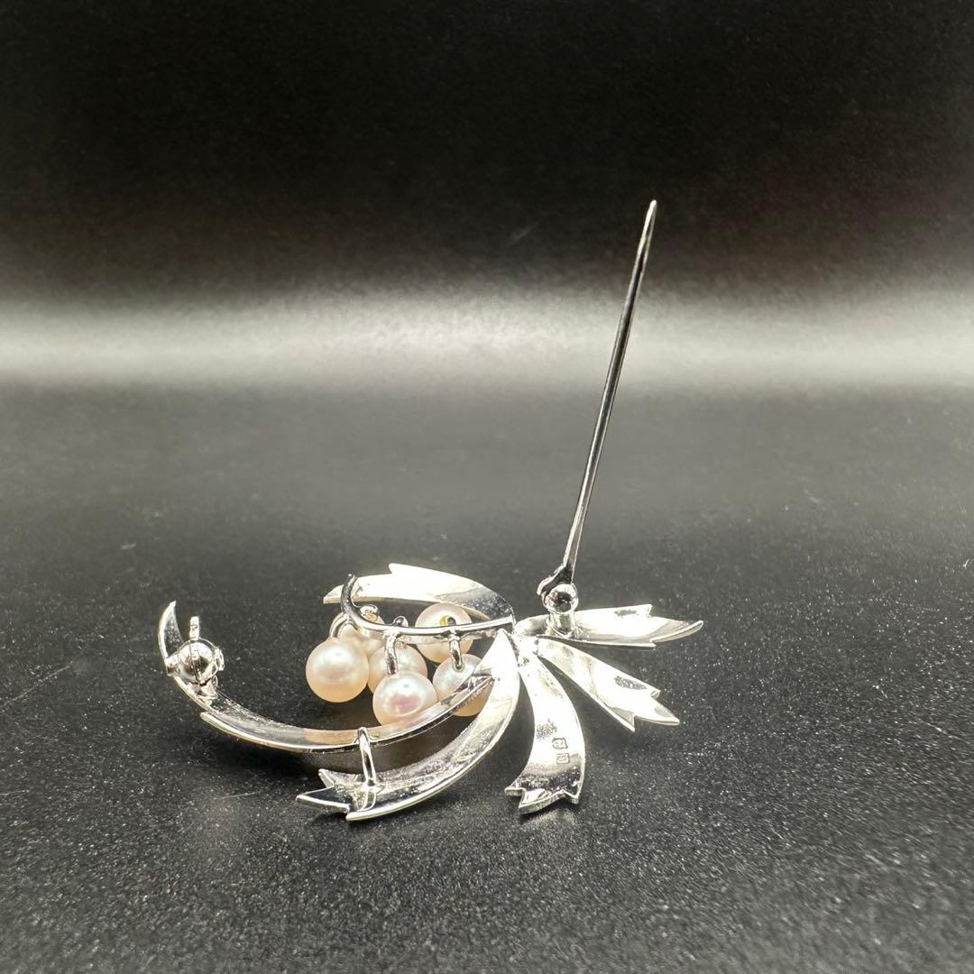 極美品✨　MIKIMOTO ミキモト　パール　ブローチ　ロゴ　刻印　1134