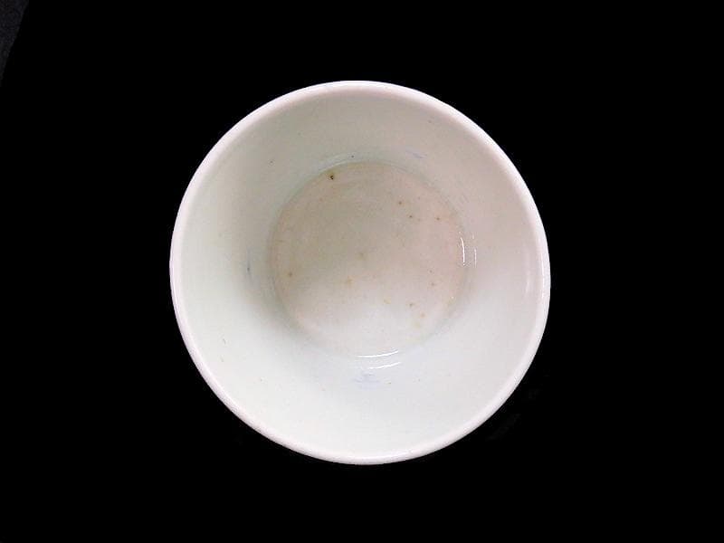 古伊万里　染付　桧垣草紋の図　蕎麦猪口　江戸期　080AS-CDf