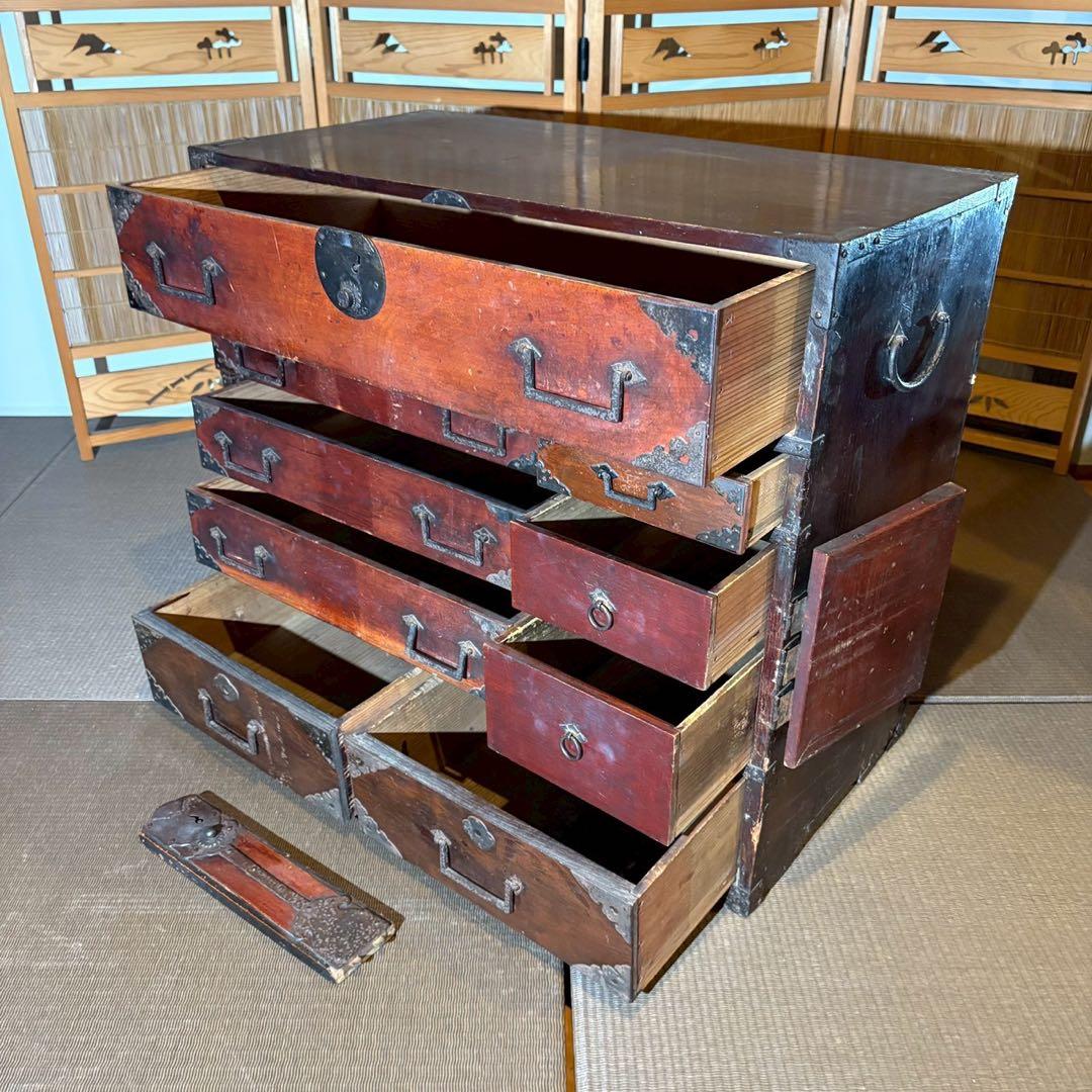 船箪笥　和箪笥　時代金具 キャビネット ローチェスト アンティーク 和家具
