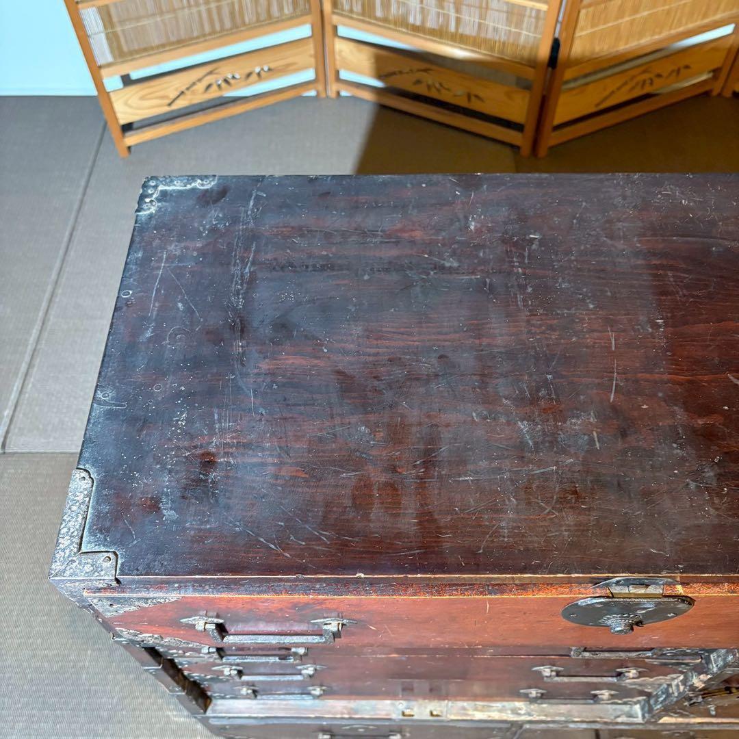 船箪笥　和箪笥　時代金具 キャビネット ローチェスト アンティーク 和家具