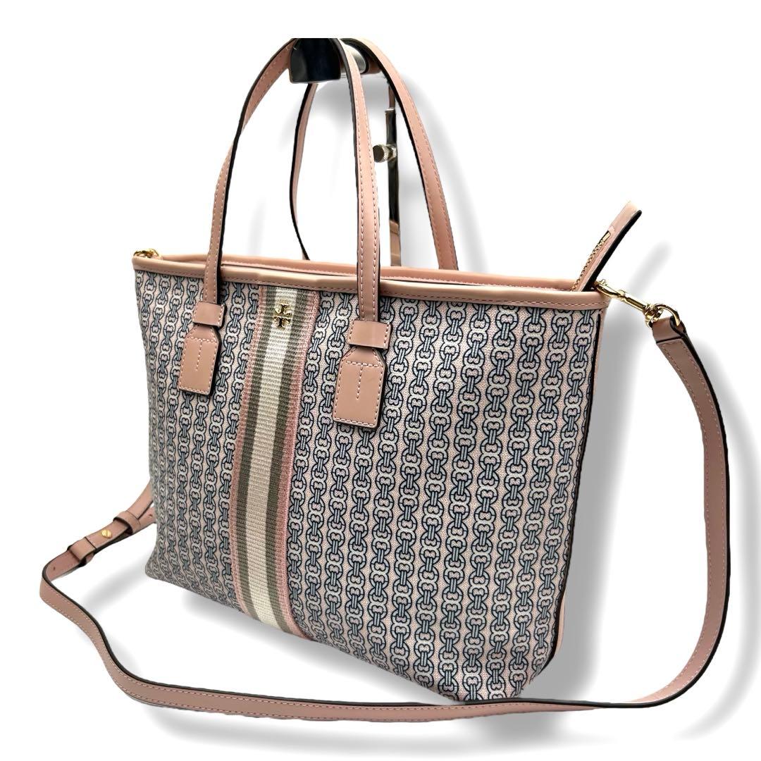 TORY BURCH ショルダーバッグ 2way A4 ハンドバッグ 総柄