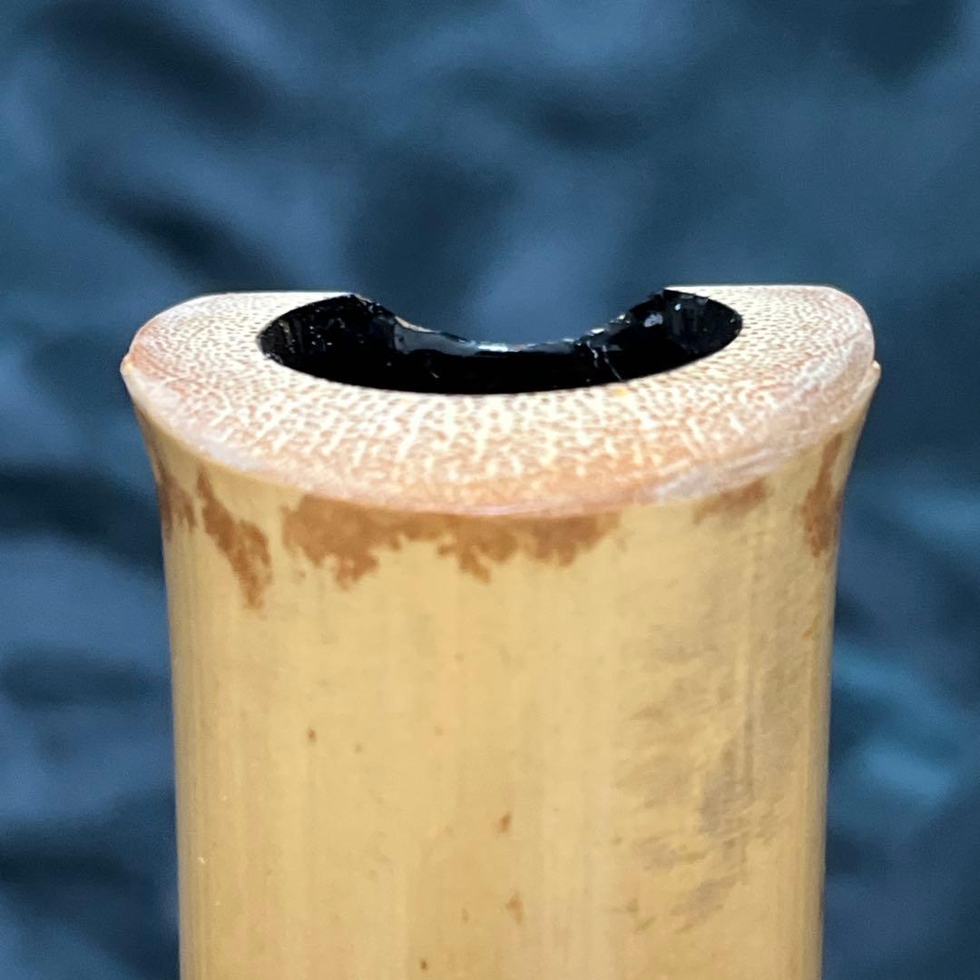 尺八 琴古流 在銘 2印 二尺二寸管 中継ぎ籐巻き銀三線 【音出し確認済み】