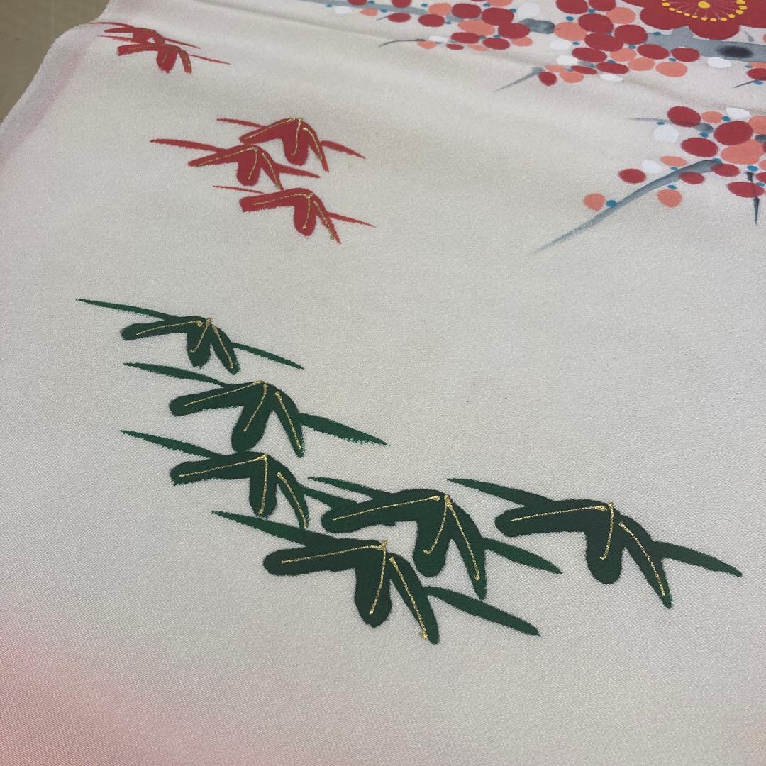 花嫁のれん　加賀染　絹　おしどり　梅　竹の葉