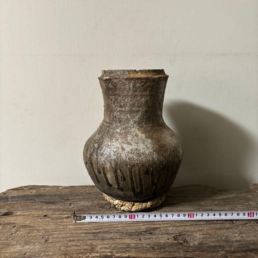 景色の良い　新羅〜高麗　壷　花生 花入れ アンティーク　古道具　骨董品検:李朝