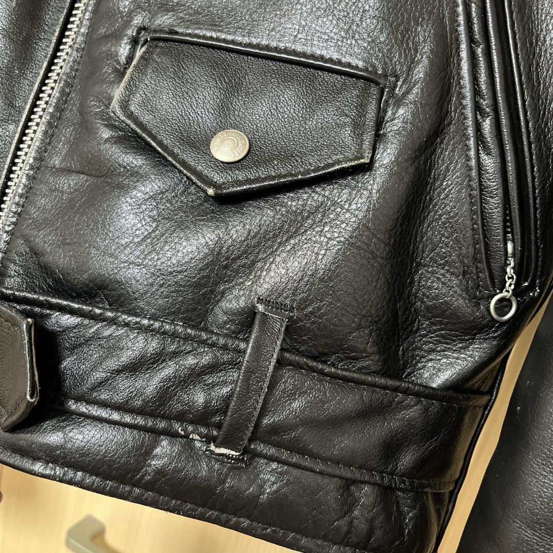 【Kr】SCHOTT レザー ライザース ジャケット ブラック 36/M