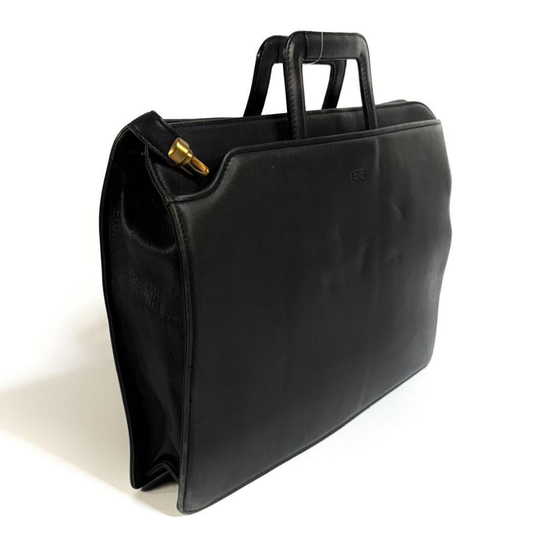 BALENCIAGA レザー ビジネスバッグ ブラック ゴールド金具