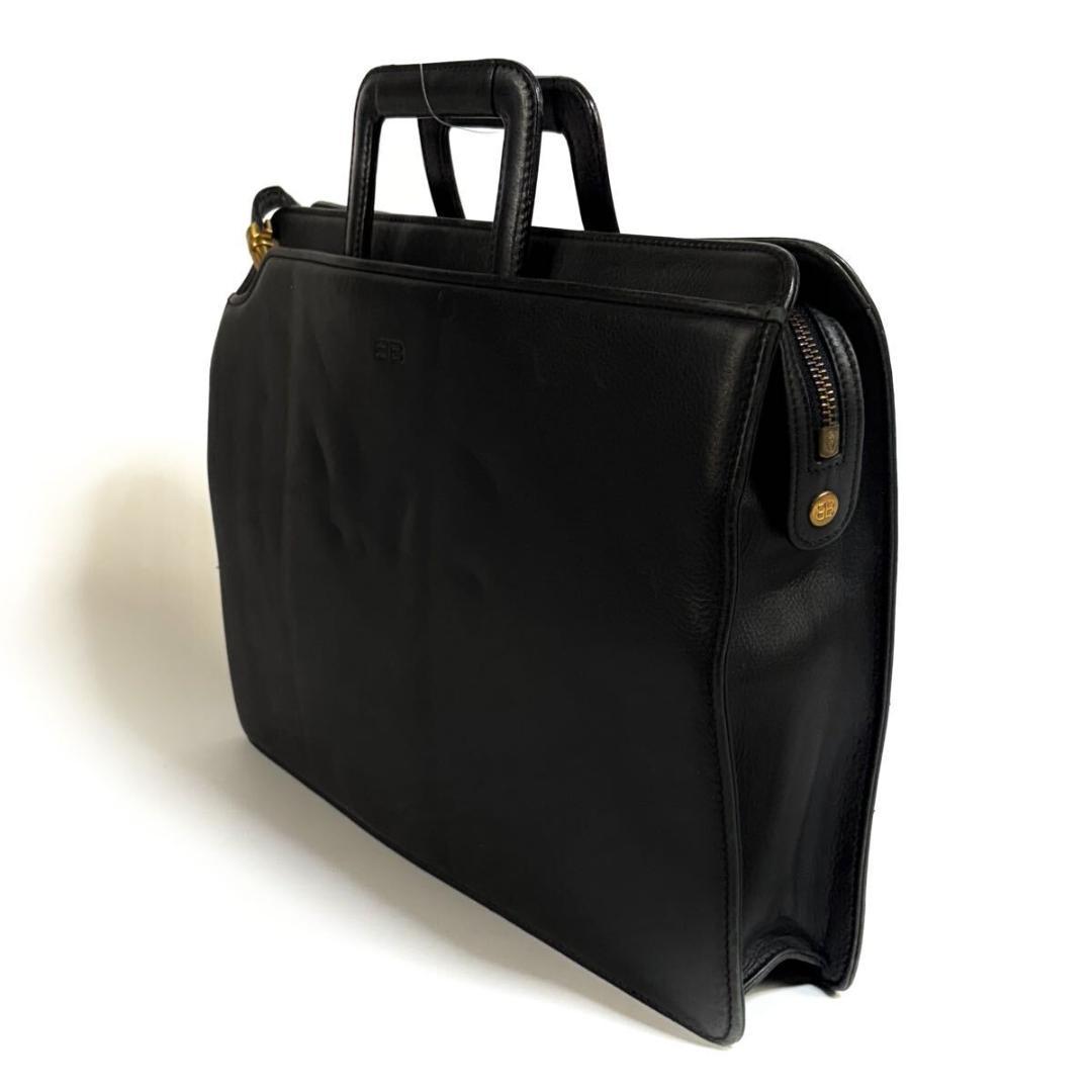 BALENCIAGA レザー ビジネスバッグ ブラック ゴールド金具