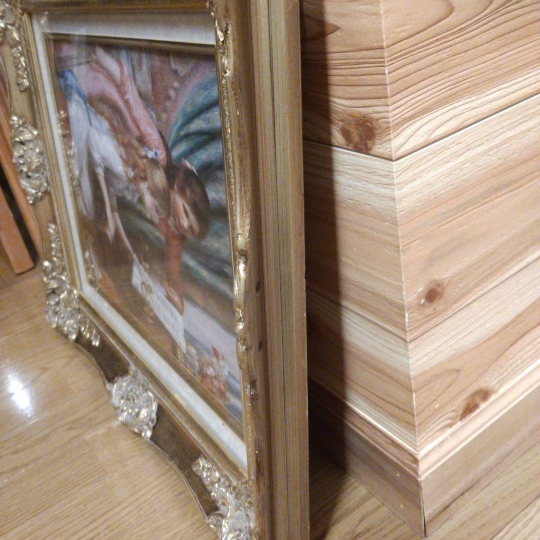 ルノアール のピアノを弾く少女複製絵画(F6号)＆彫刻額縁