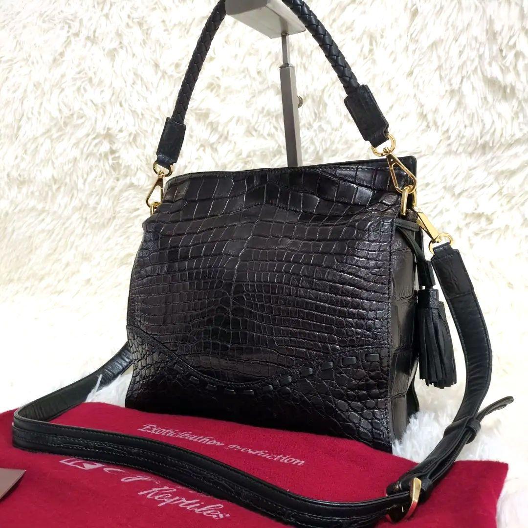 定価84万!!!JRA認定 クロコダイル センター取り ショルダーバッグ2way