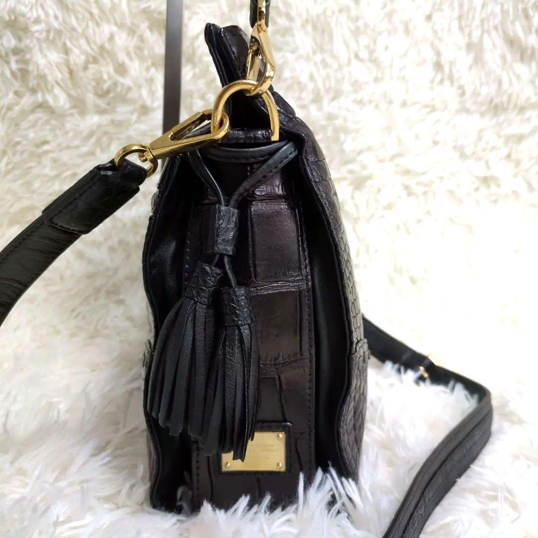 定価84万!!!JRA認定 クロコダイル センター取り ショルダーバッグ2way