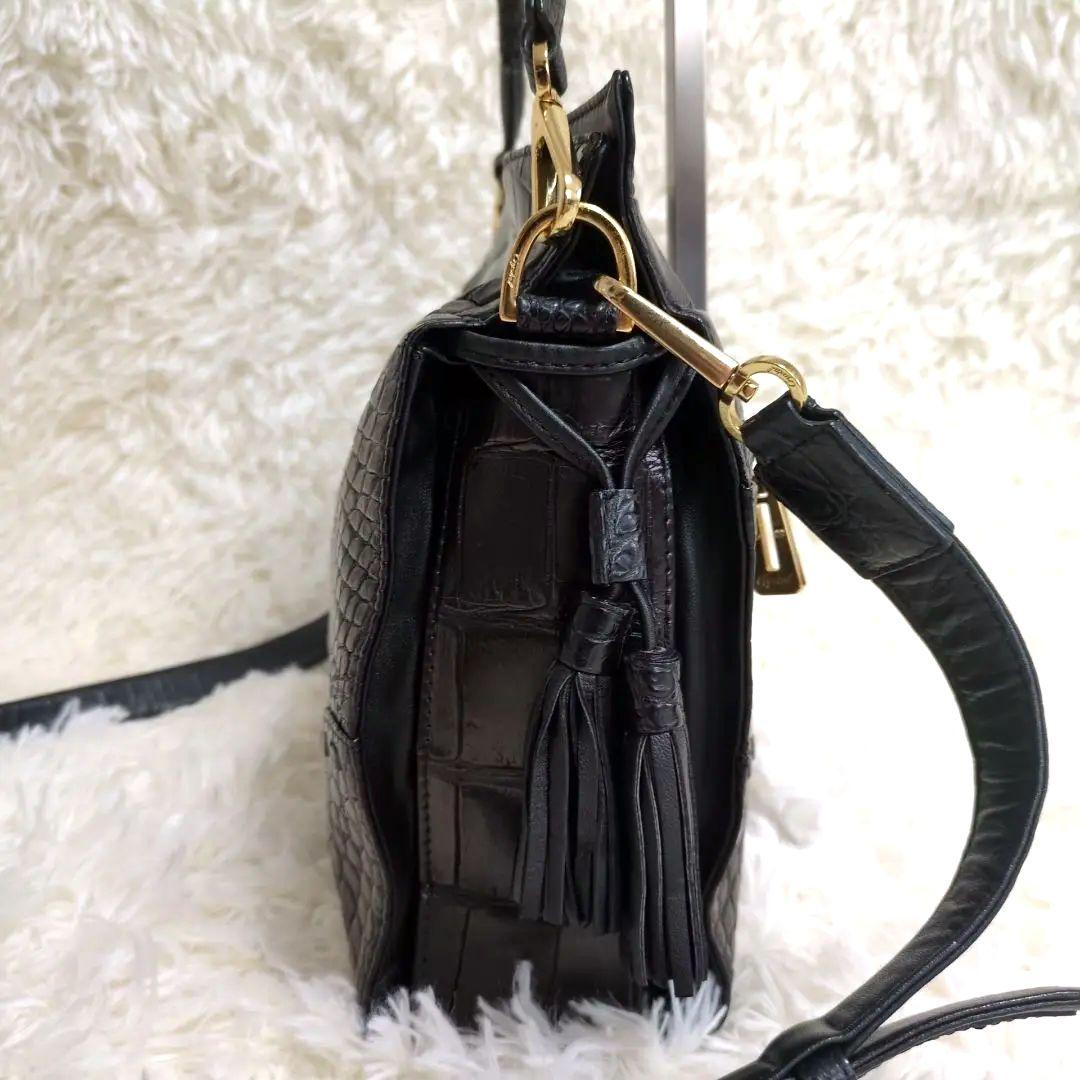 定価84万!!!JRA認定 クロコダイル センター取り ショルダーバッグ2way