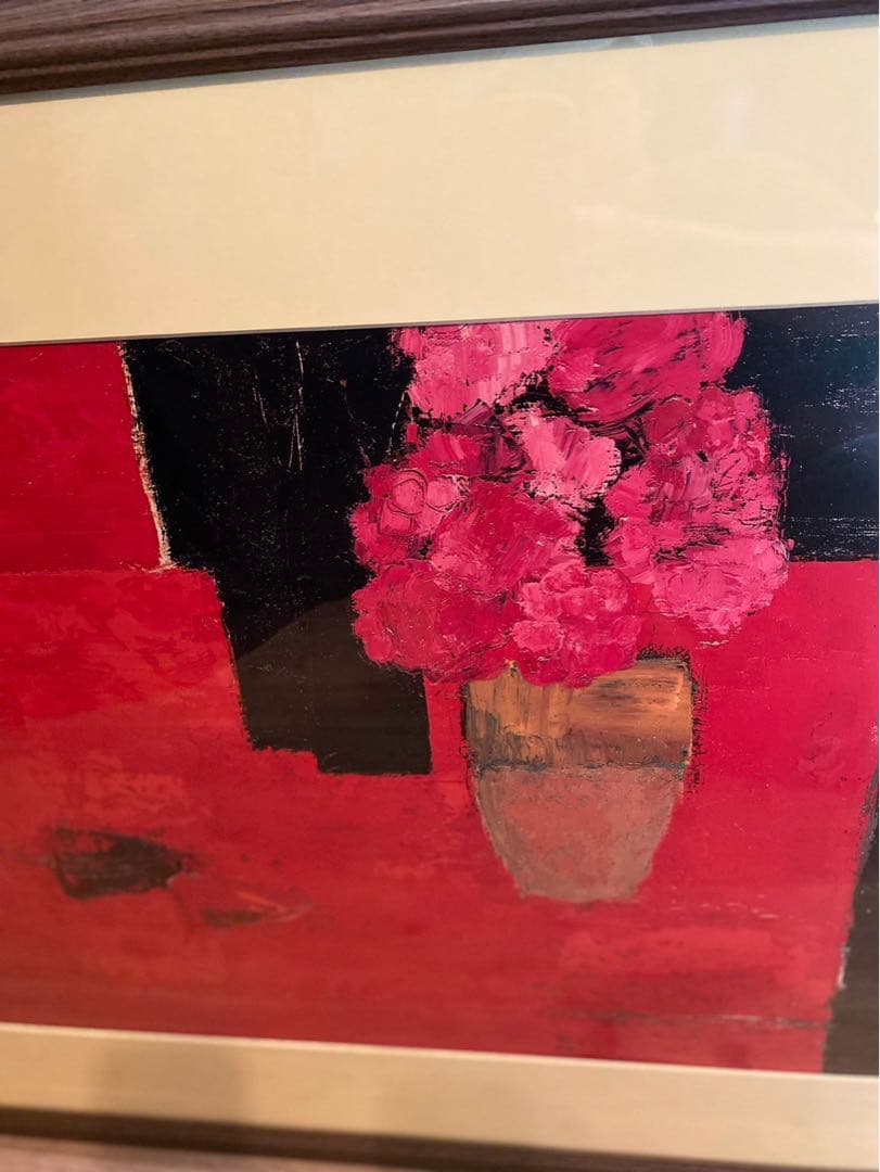 ベルナール カトラン 赤いテーブル 花束