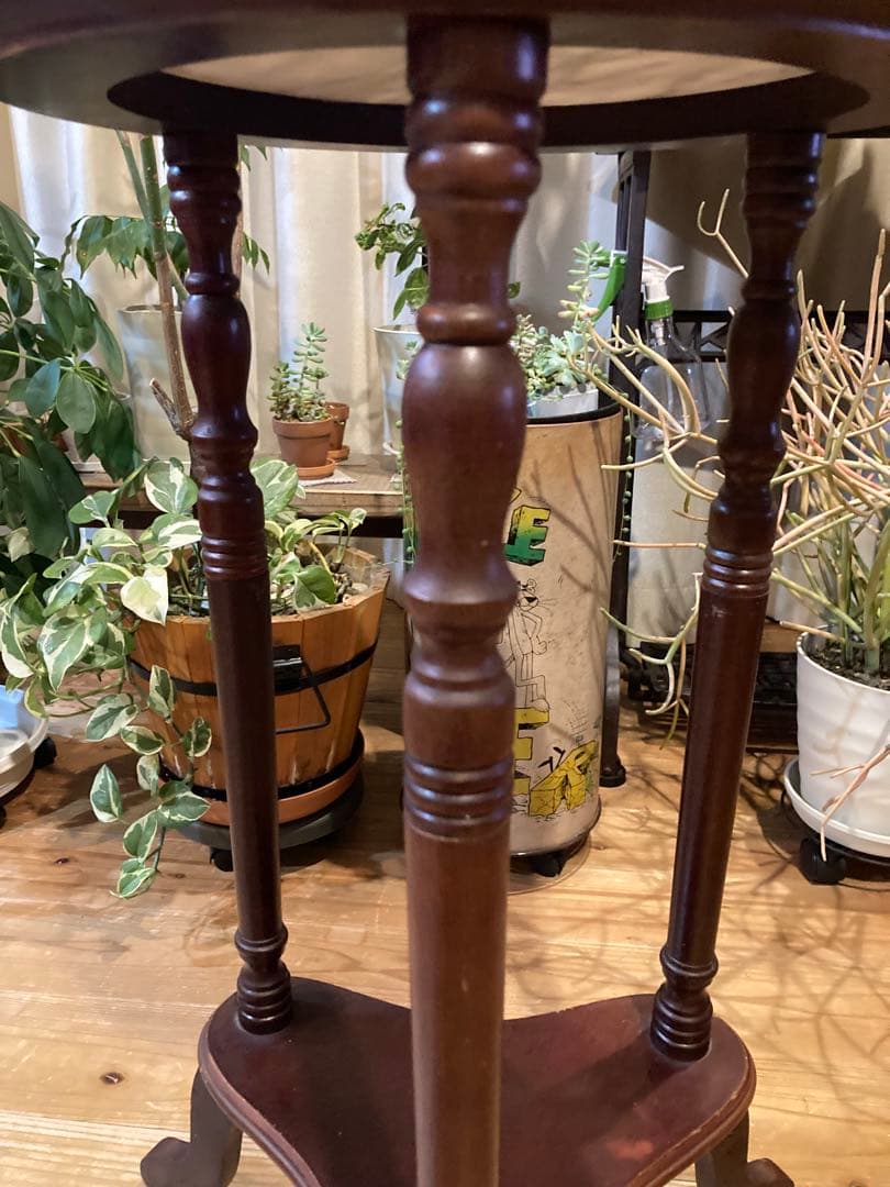 昭和レトロ　花台　大理石　サイドテーブル