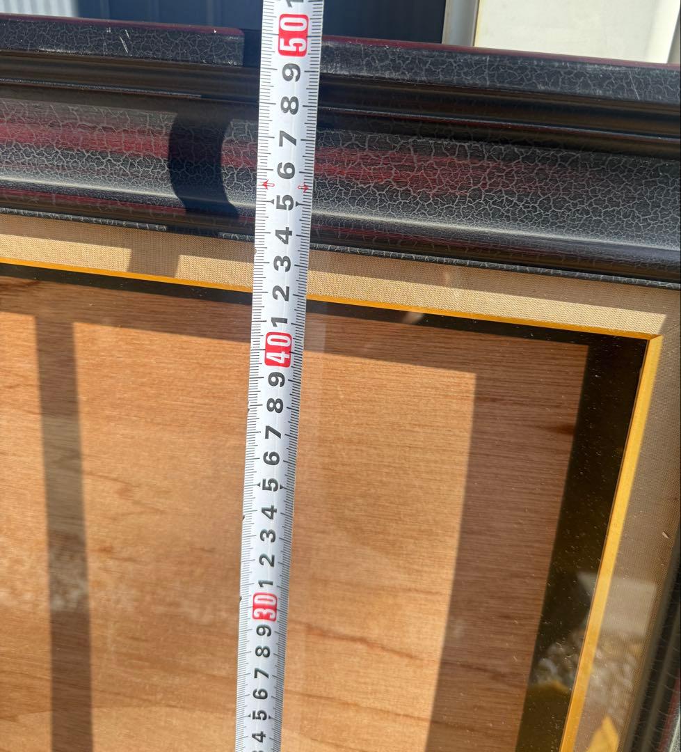 M10サイズ高級な黒い木製油彩額縁 前面ガラス＆黄色袋＆供箱付き倉庫①1/6