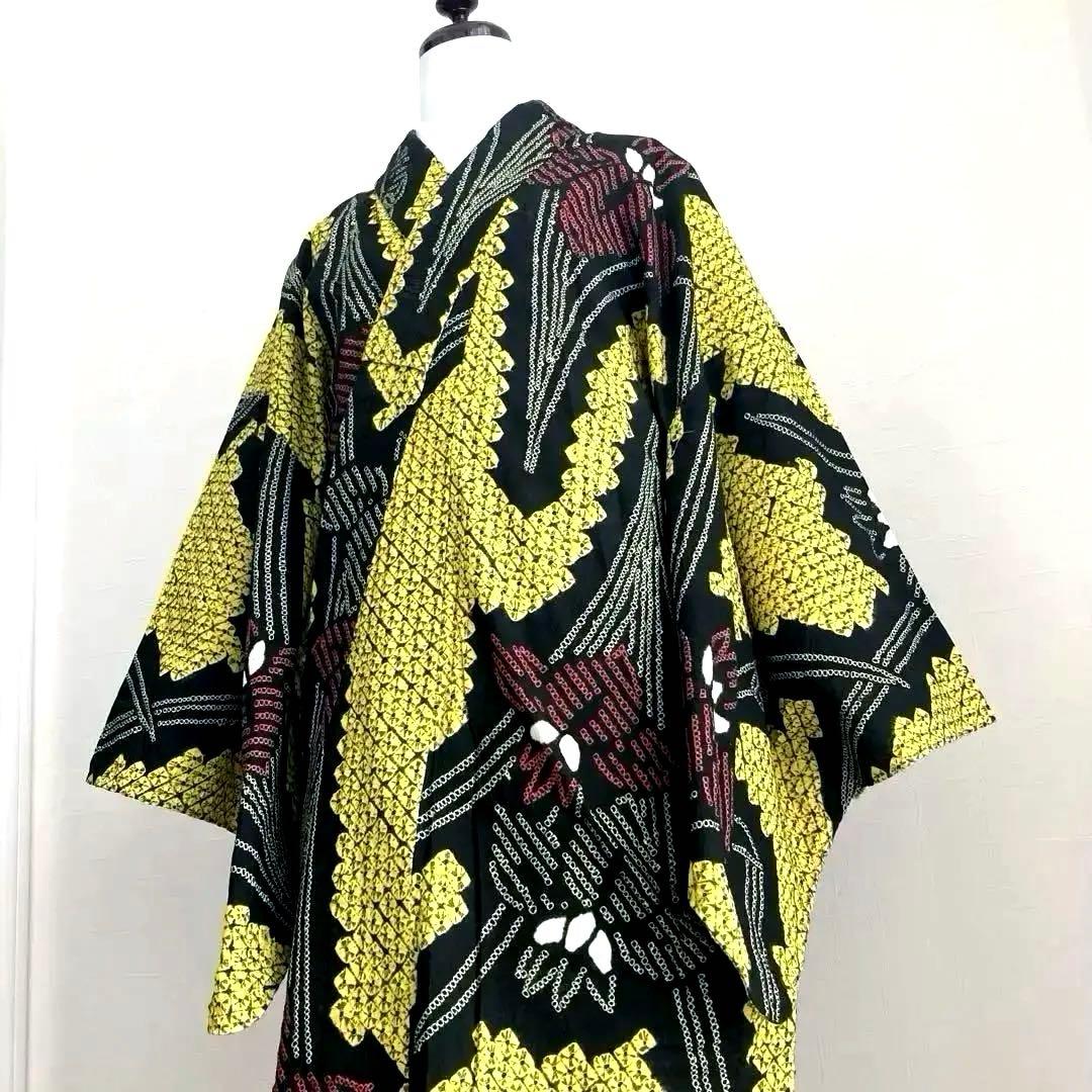 masami 有松絞り浴衣・蜘蛛絞り　菖蒲　身丈169・裄74No.-50