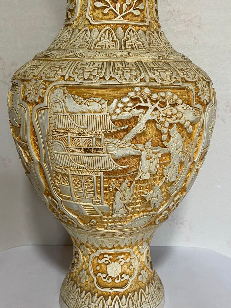 ♦ 中国美術伝統工芸品 楼閣山水 瓶 置物飾り美術品 ディスプレイ 骨董品