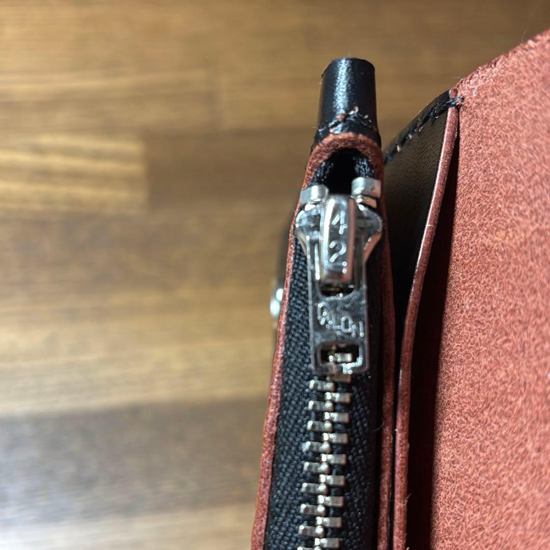 茶芯ハンドメイドトラッカーウォレット タロンジップ