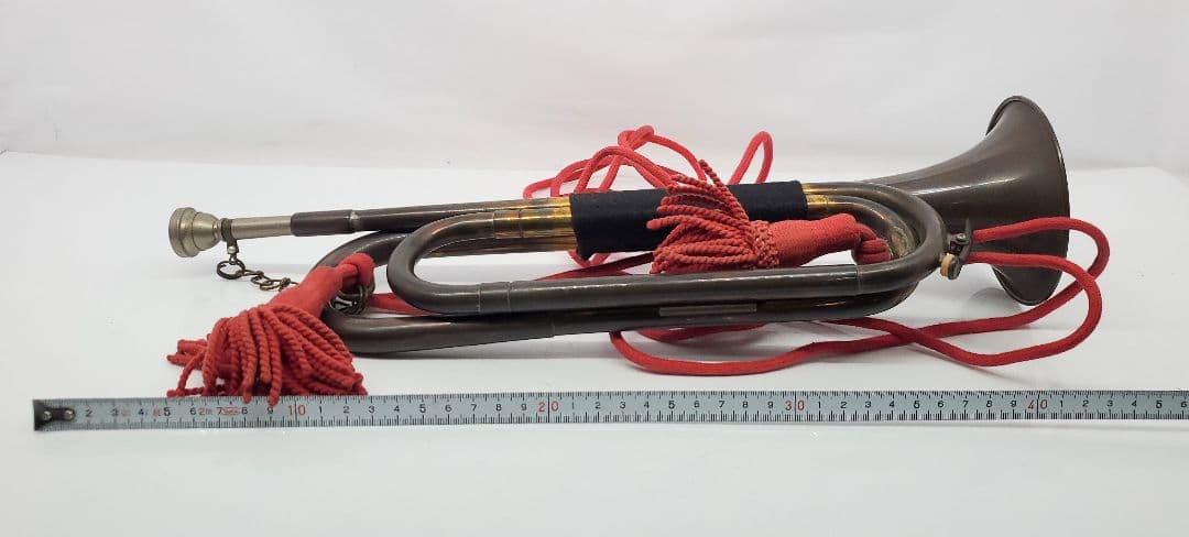 下倉楽器 海上自衛隊 信号ラッパ MSDF 海軍マーク刻印有　ラッパ/二つ巻
