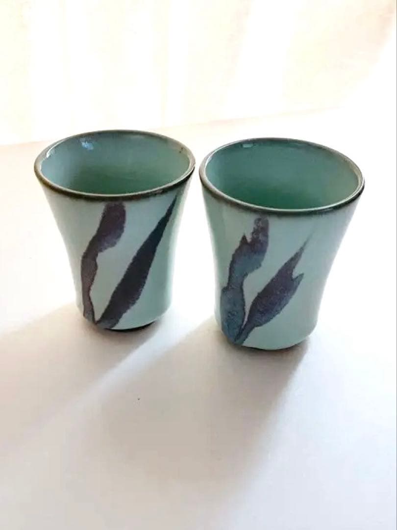 【未使用】小石原焼　人間国宝　福島善三　ぐい呑　セット　中野月白瓷　釣窯