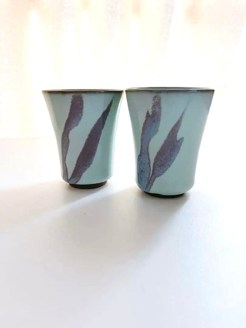 【未使用】小石原焼　人間国宝　福島善三　ぐい呑　セット　中野月白瓷　釣窯