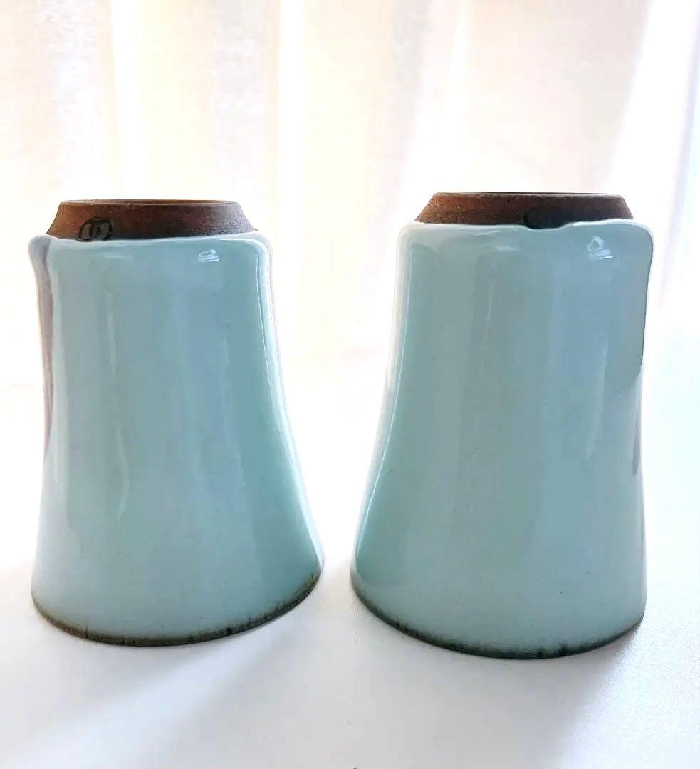 【未使用】小石原焼　人間国宝　福島善三　ぐい呑　セット　中野月白瓷　釣窯