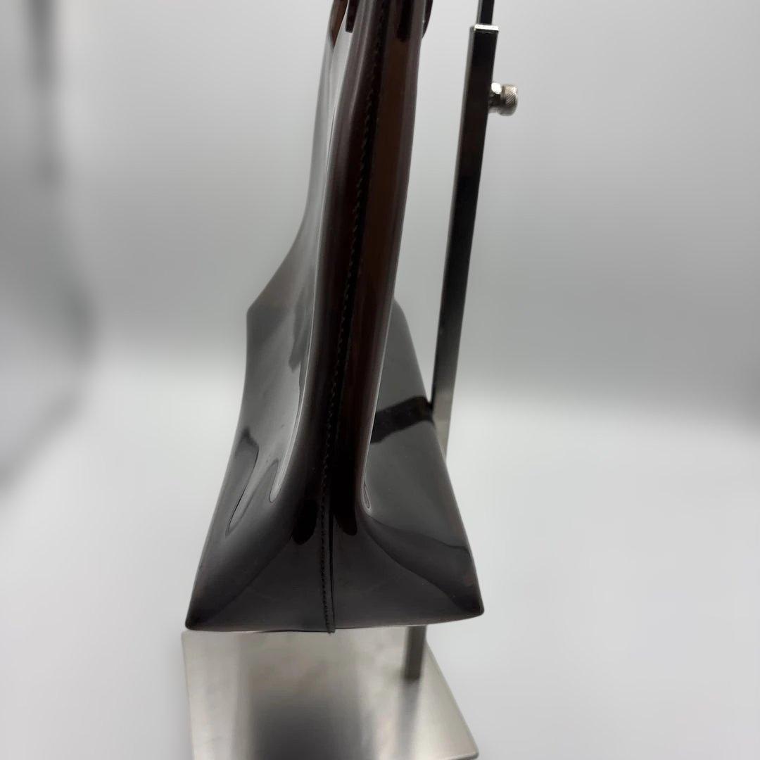 GUCCI グッチ バンブー ショルダーハンドバッグ ビニール レザー ブラウン