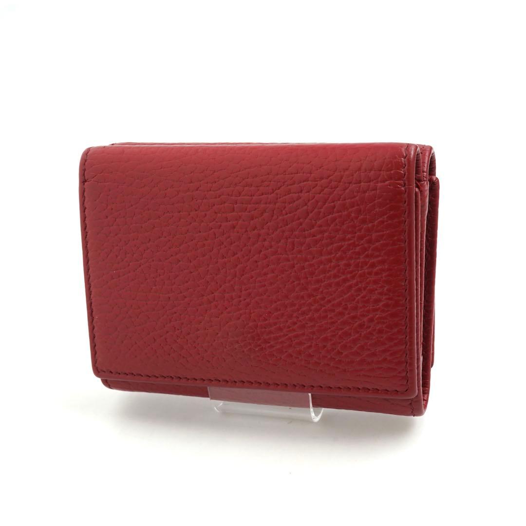 ✨未使用展示品✨　GUCCI ミニ財布　マーモント　GGロゴ 三つ折り　レッド