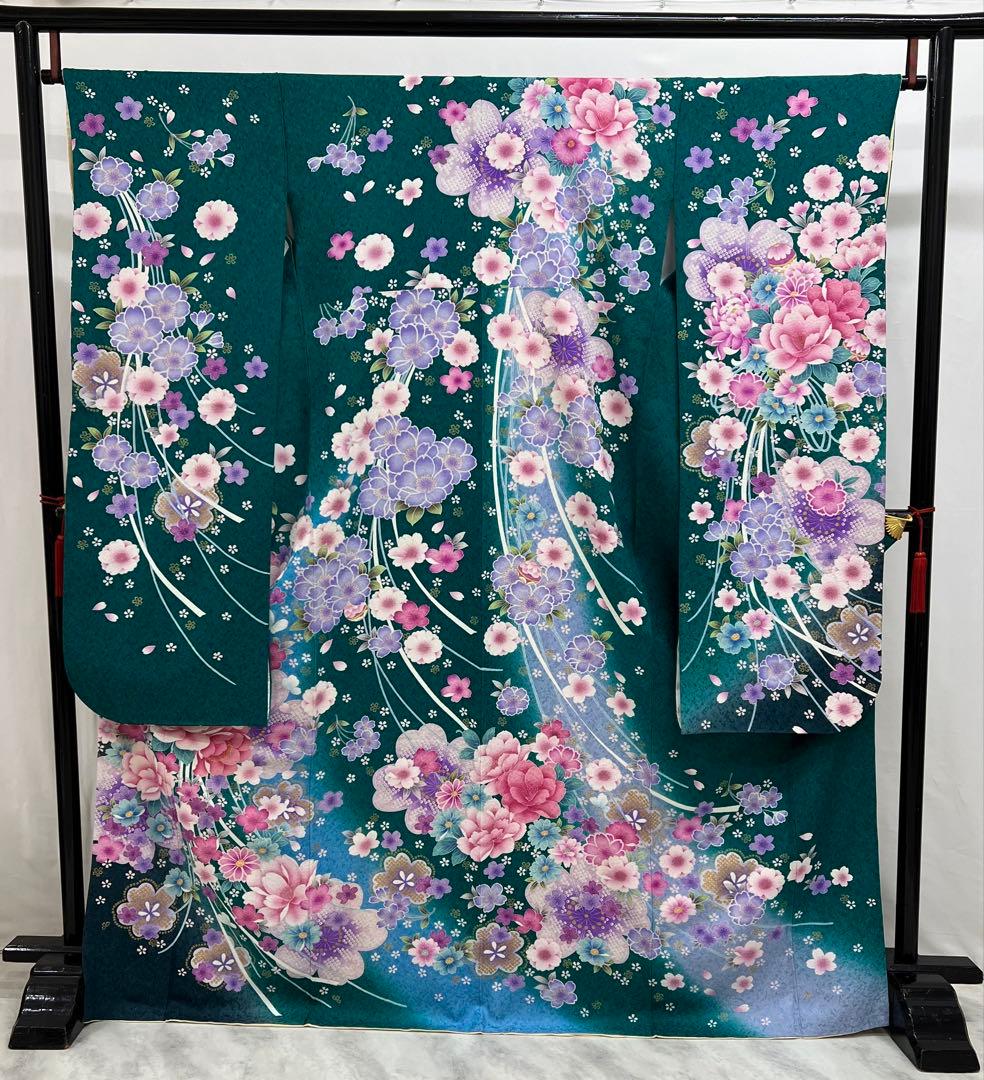 振り袖　フルセット　別誂長襦袢付　金彩加工　成人式　刺繍入り　豪華　598