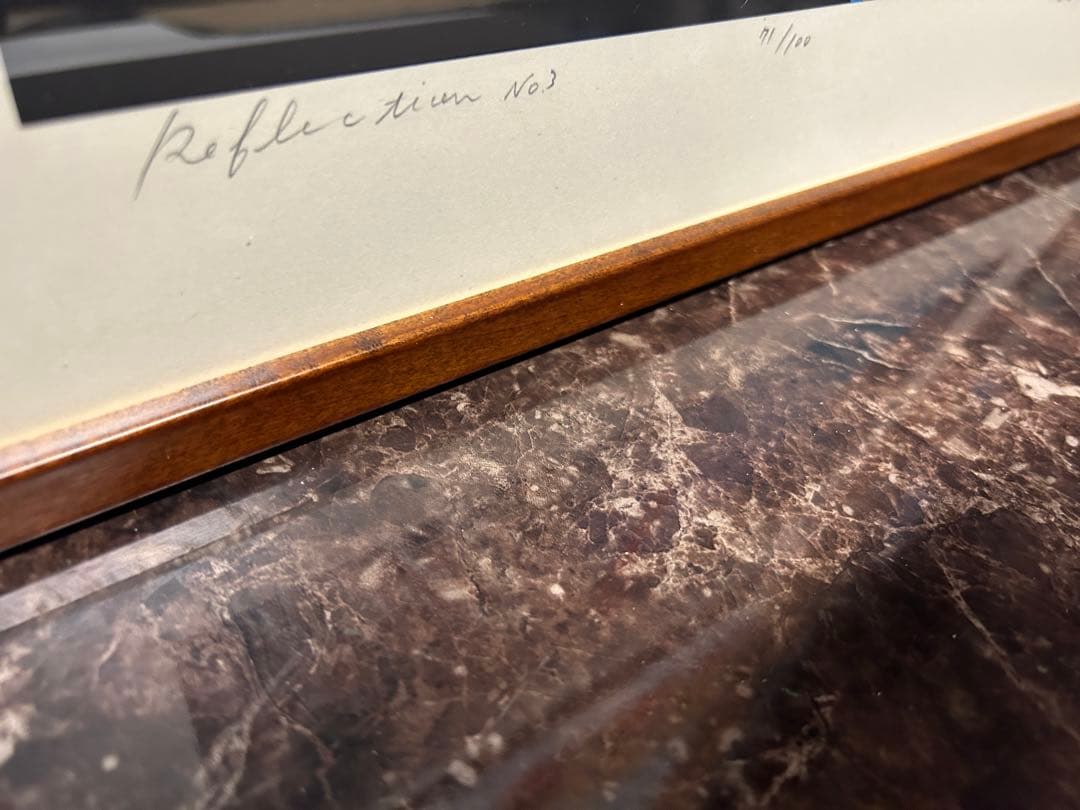 現代アート　絵画　リトグラフ　版画　サイン有り　71/100 新品額縁