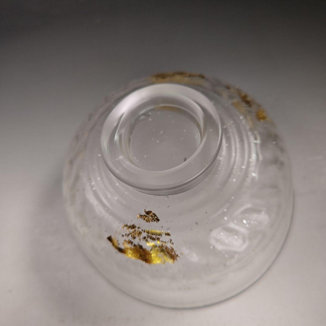 イ940 菓子鉢『水崎長寿』『義山硝子ガラス　雪舟金箔　菓子鉢　共箱』菓子器