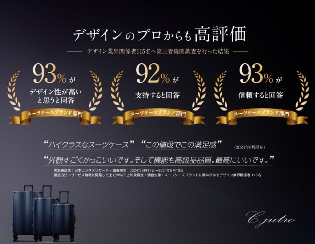 新品 C.jutro スーツケース キャリーケース Mサイズ 60L 3〜4泊