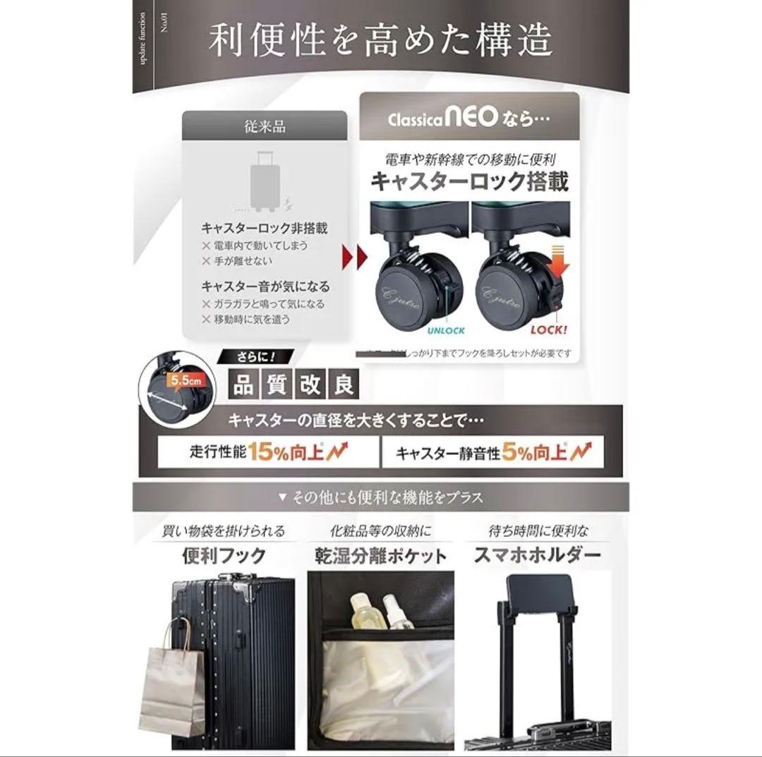 新品 C.jutro スーツケース キャリーケース Mサイズ 60L 3〜4泊