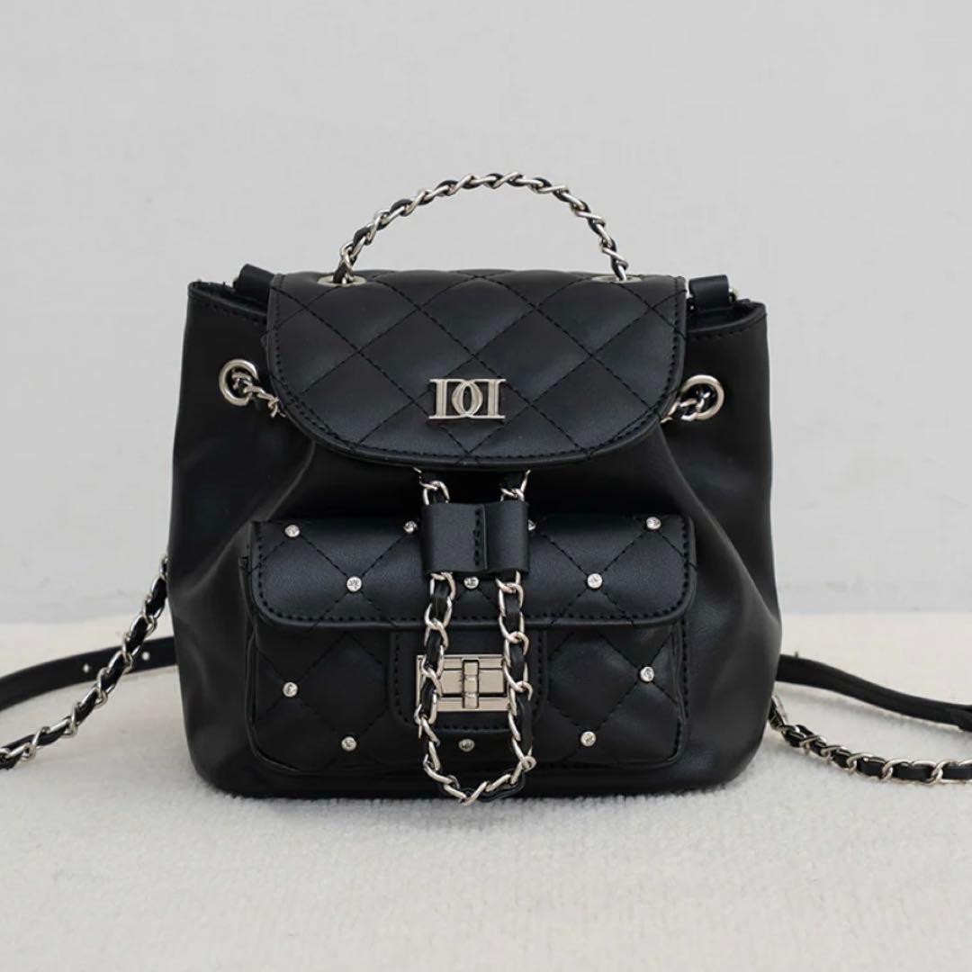 ダーリッチ　Darich キルティングビジューミニリュック BLK 黒　ブラック