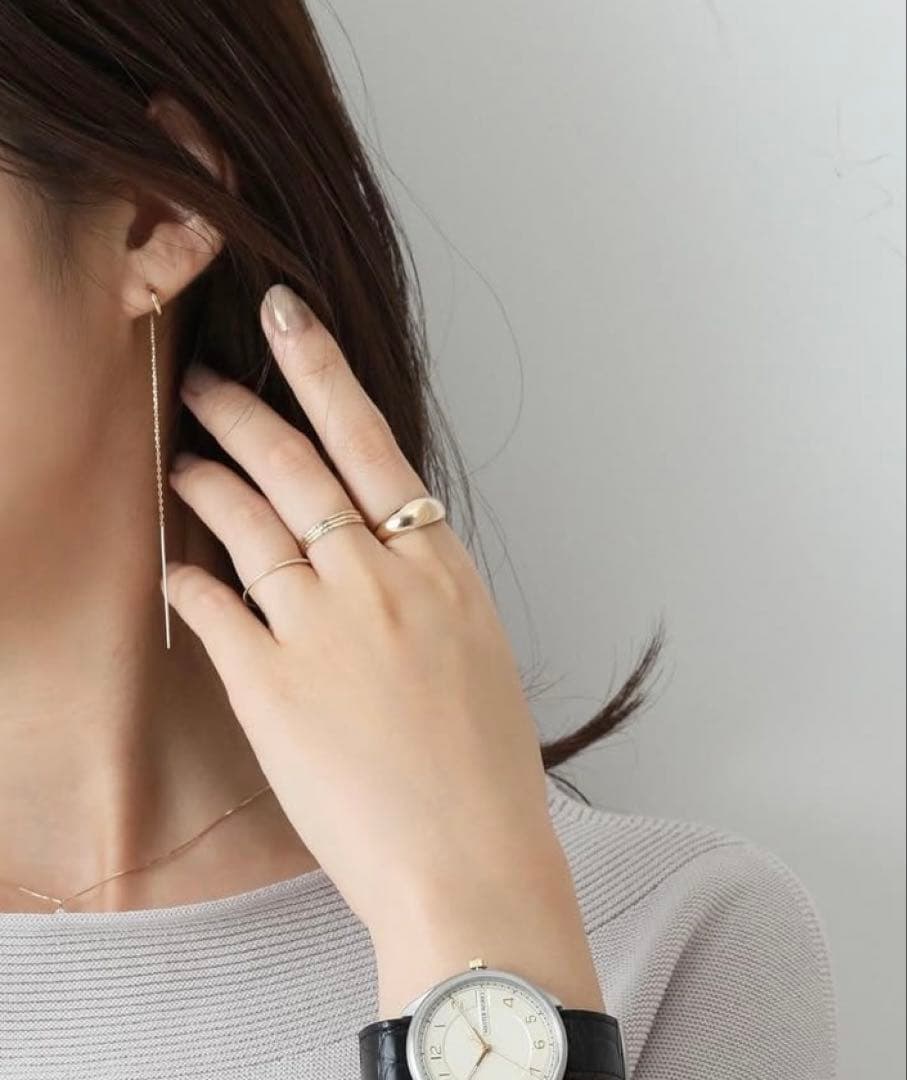 猫*)様 美品 Lilas リラ K10 三日月リング 13号