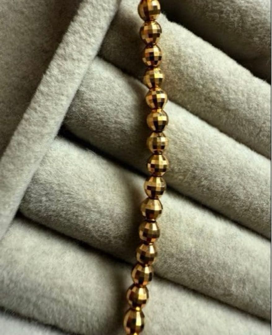 8g K18 ゴールドビーズブレスレット