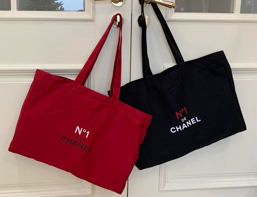 未使用 CHANEL ノベルティ 大容量 レッド トートバッグ