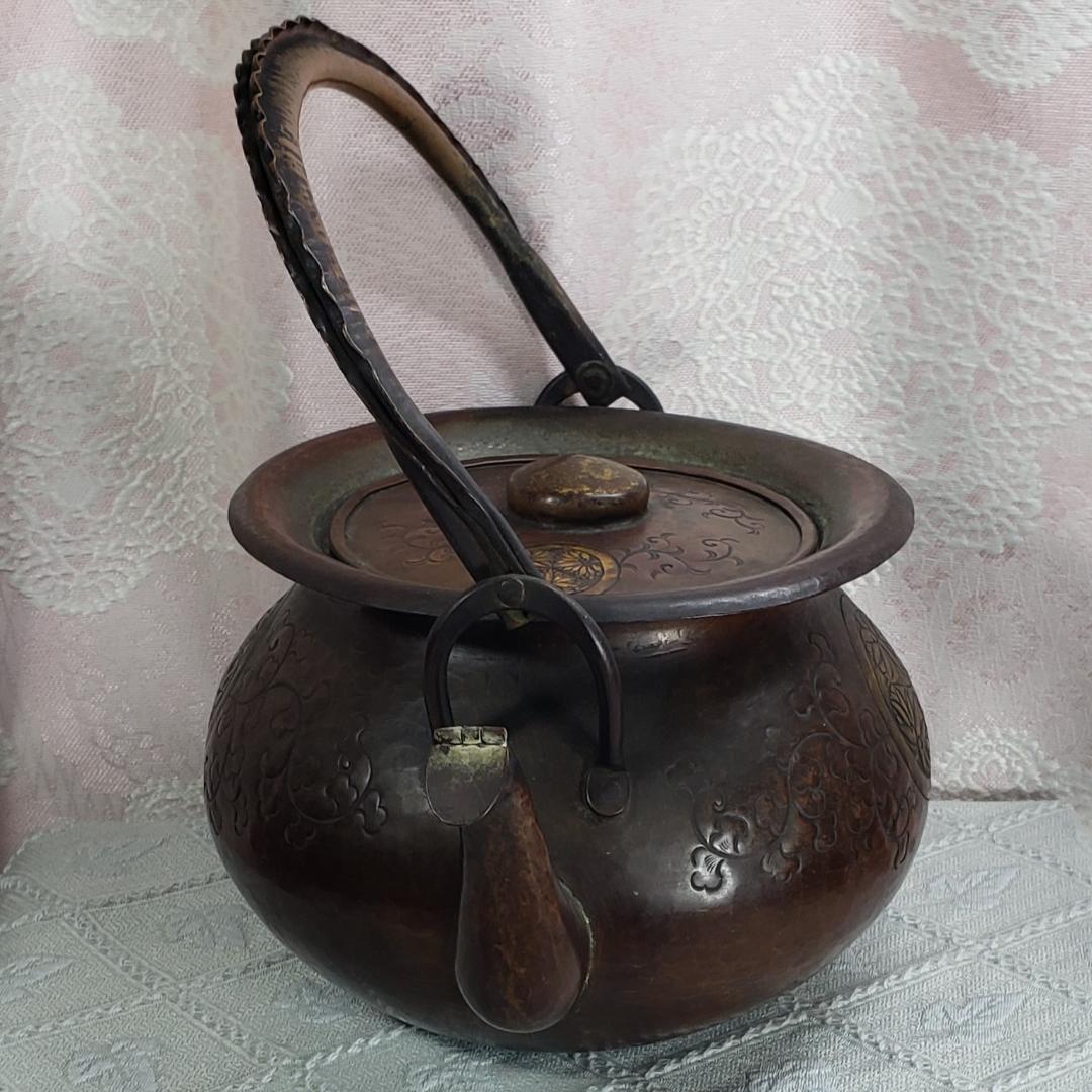 【徳川家伝来】◆『三つ葉葵紋 金銅薬缶』◆検）徳川家康 徳川家光 龍文堂 亀文堂