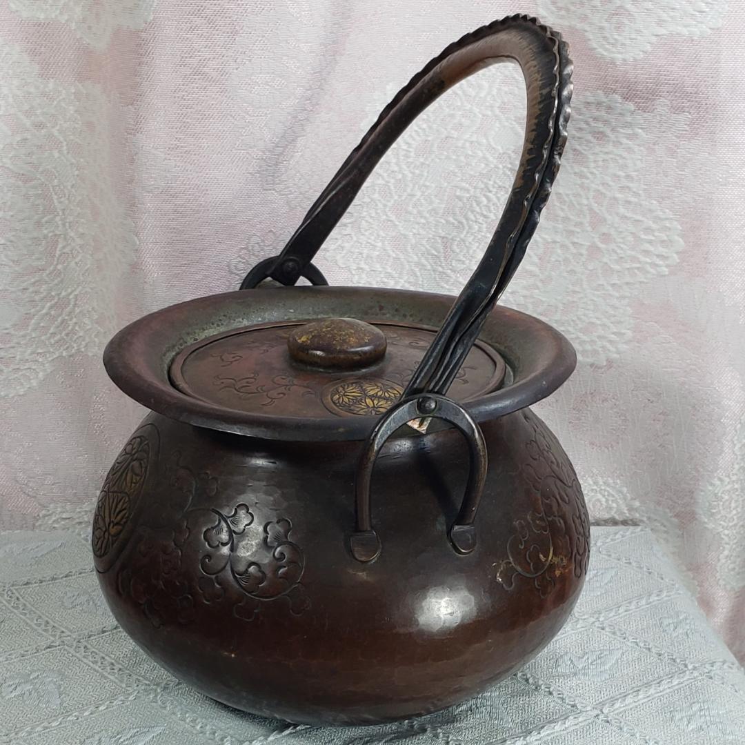 【徳川家伝来】◆『三つ葉葵紋 金銅薬缶』◆検）徳川家康 徳川家光 龍文堂 亀文堂