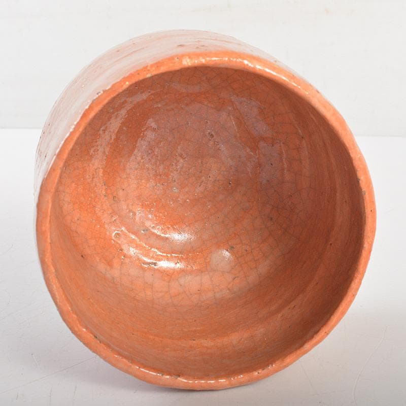 茶道具　九代楽吉左衛門　了入作　赤楽茶碗　共箱　M　R7037