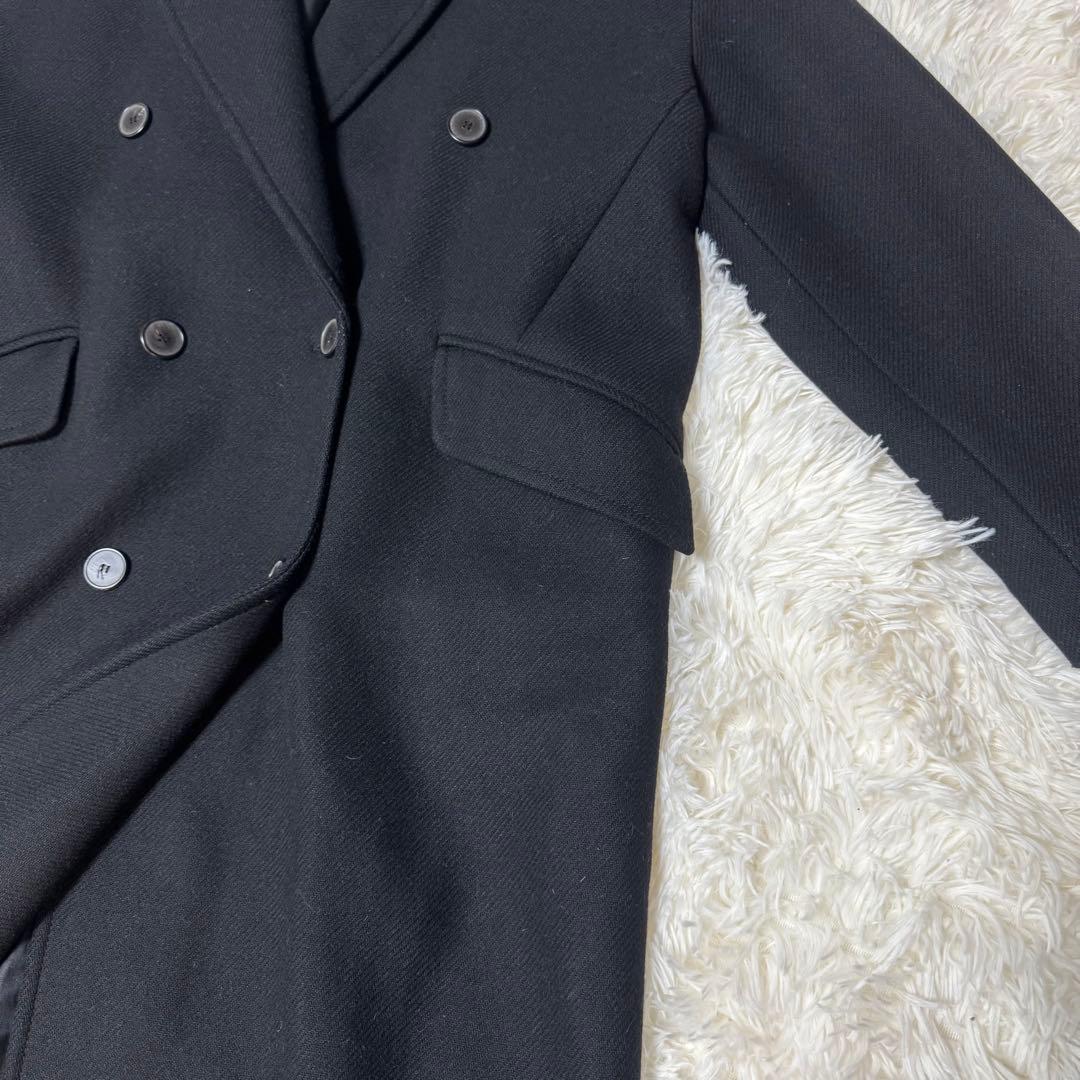 【極美品】ザラ マンテコ ヘリンボーン ダブルチェスターコート 黒 L相当