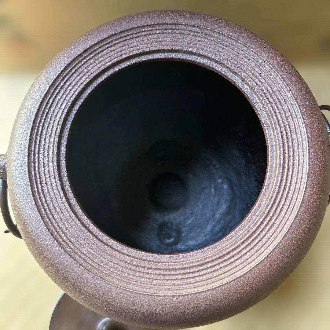 茶釜 菊池匠直作　唐銅大西風爐　風炉釜　共箱　【美品】